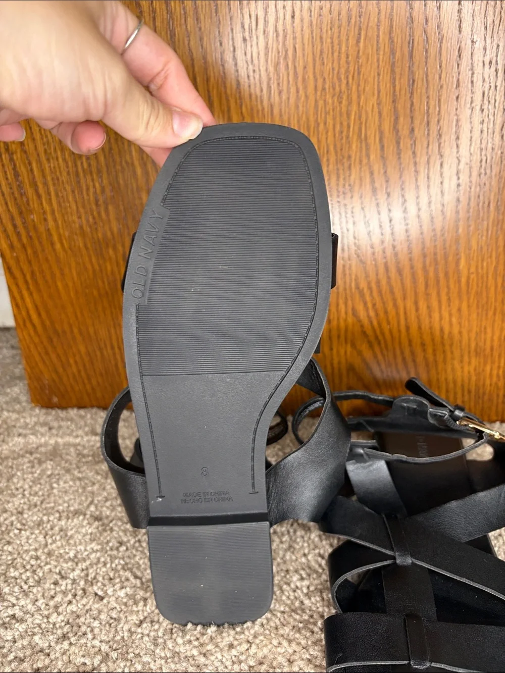 Faux-Leather Gladiator Sandals for Women